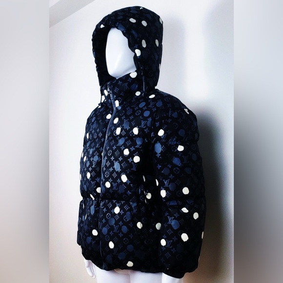 LOUIS VUITTON x YAYOI KUSAMA Monogram Black White Polka Dots Puffer Down Jacket - Picture 5 of 16